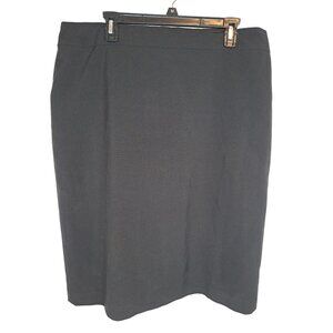 Signature by Larry Levine Size 16 Black Modest A-line Midi Skirt